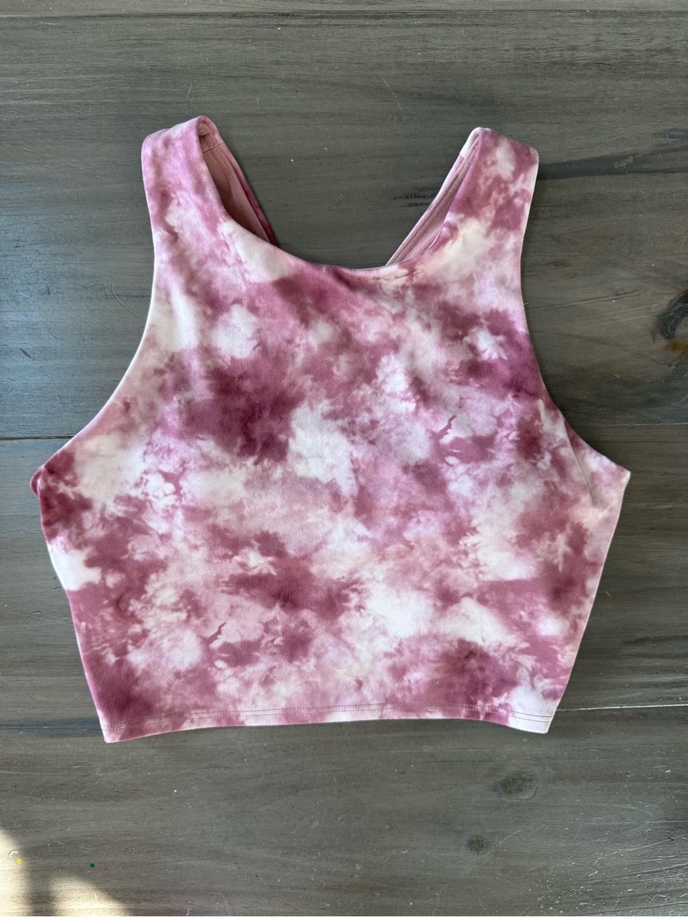 Athleta Conscious Crop Top Bra Mauve Tie Dye Women’s XS Racerback Built In Bra